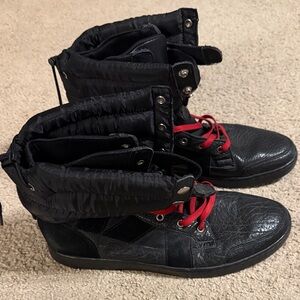 Trendy Black and Red  Boots creative recreation